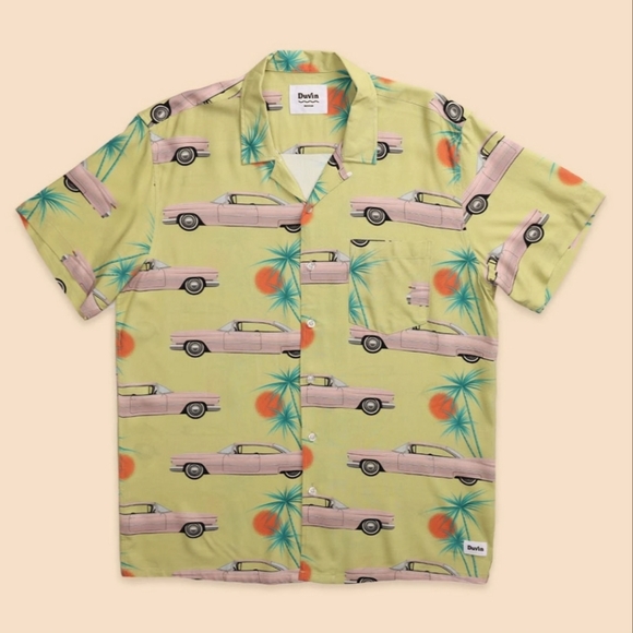 Duvin vintage inspired camp collar short sleeve button up in small. - Picture 2 of 3